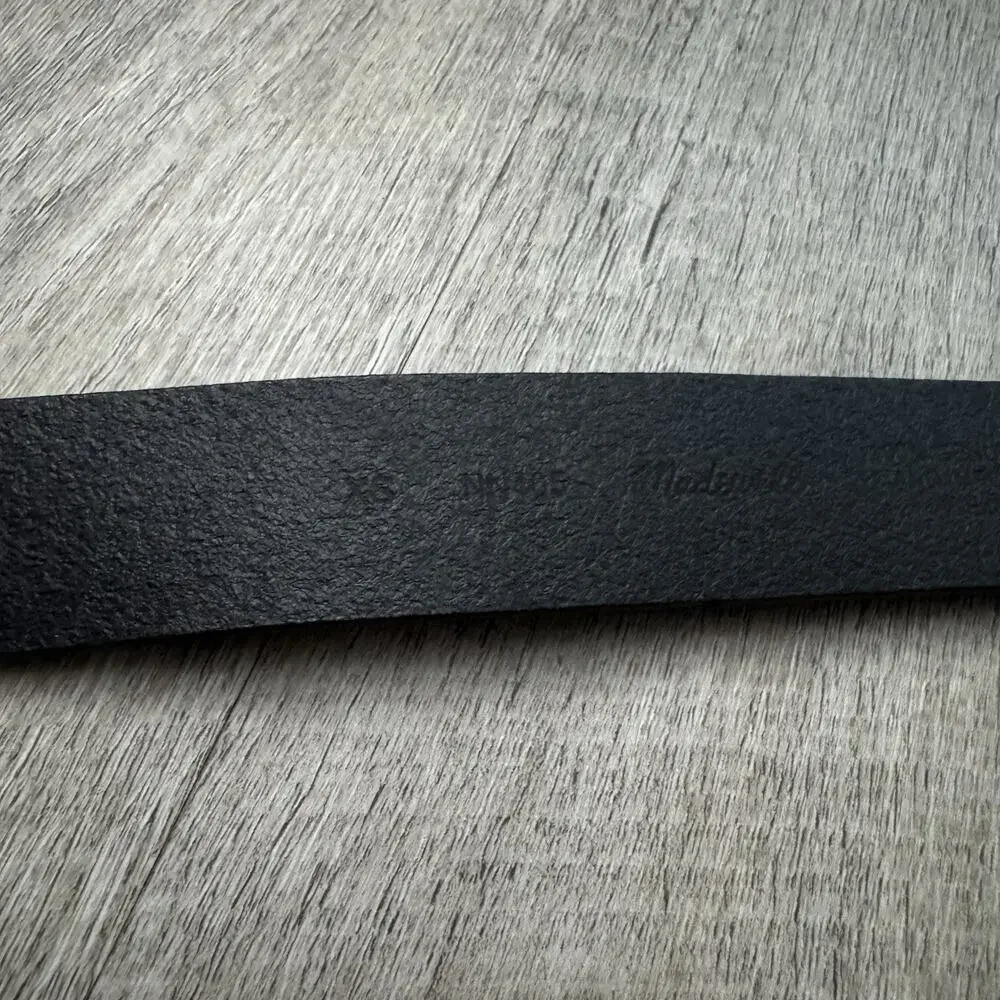 Madewell Womens Essential Leather Belt True Black Size XS Brass Gold Tone Buckle